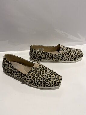 BOBS from Skechers Leopard Print Memory Foam Slip-Ons - Tan and Black